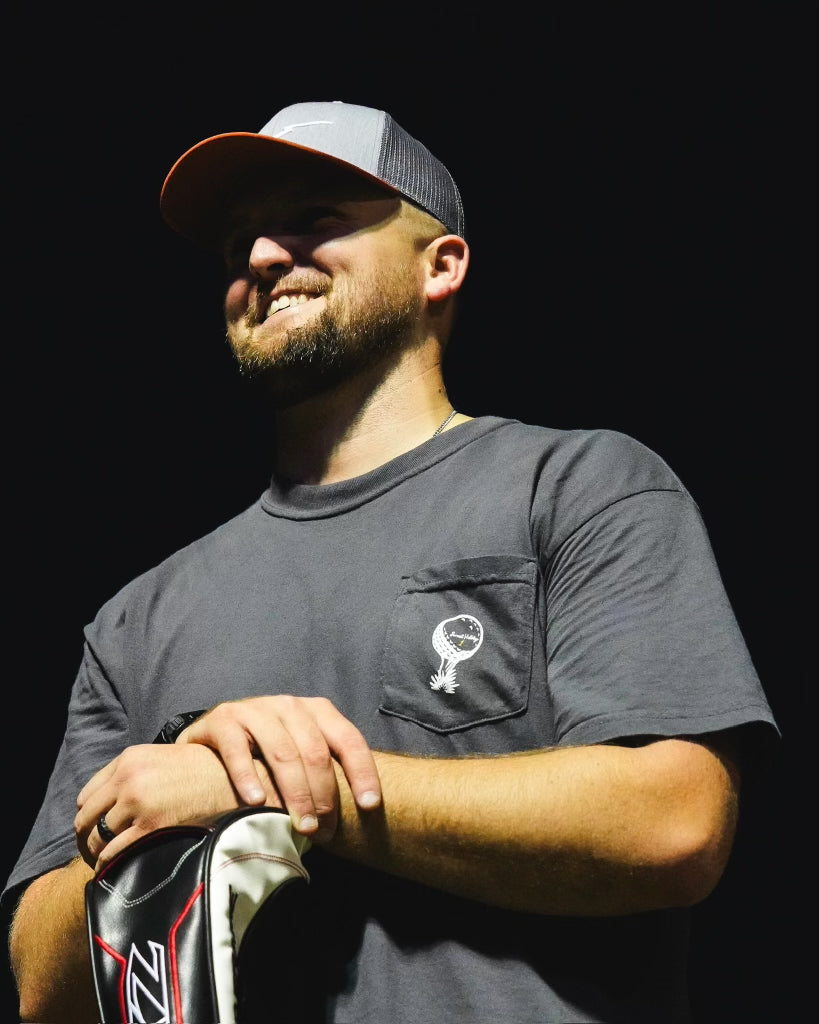 Tee Off Golf Charcoal Pocket Tee