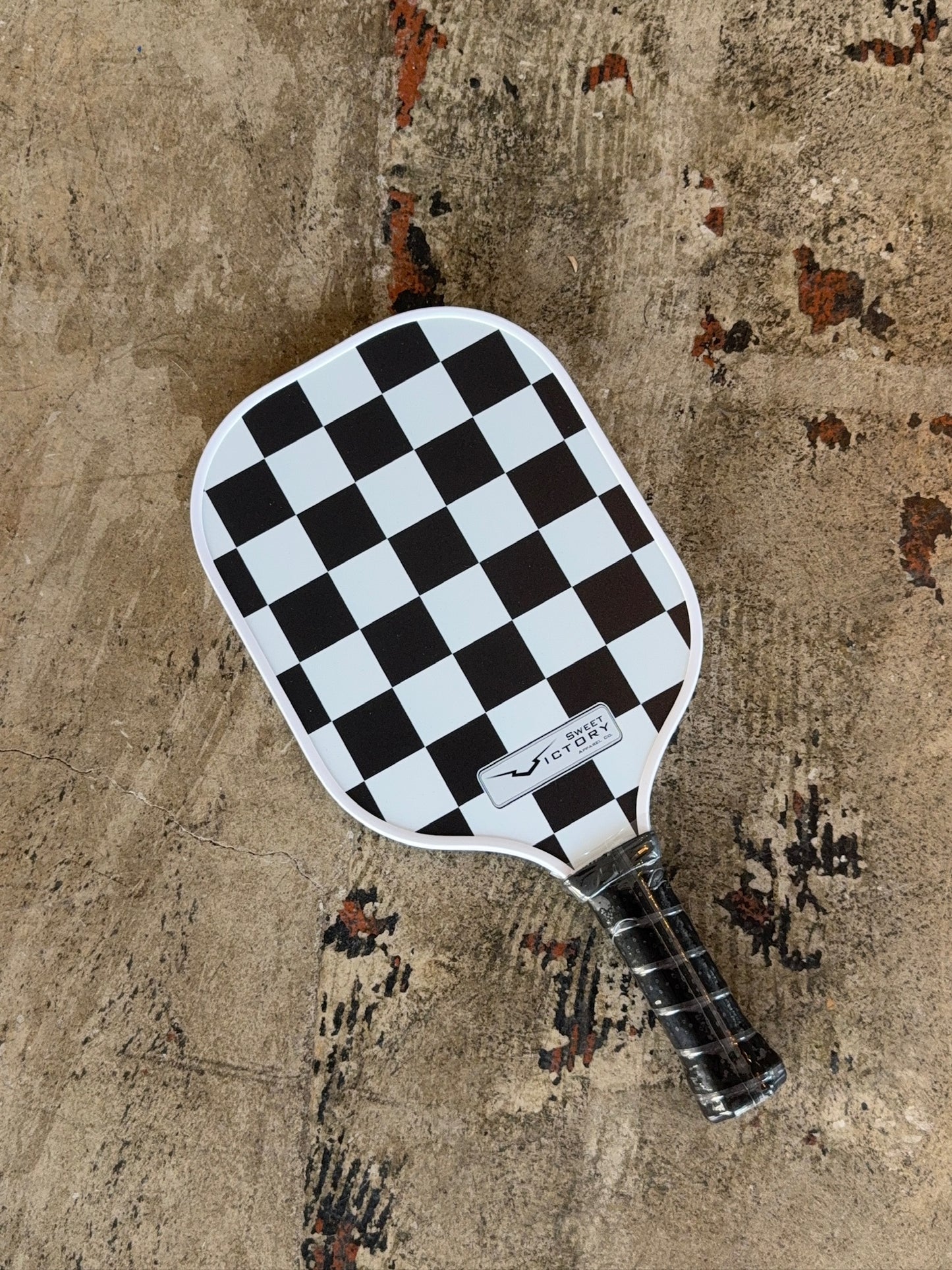 Black & White Checkered Pickleball Racket