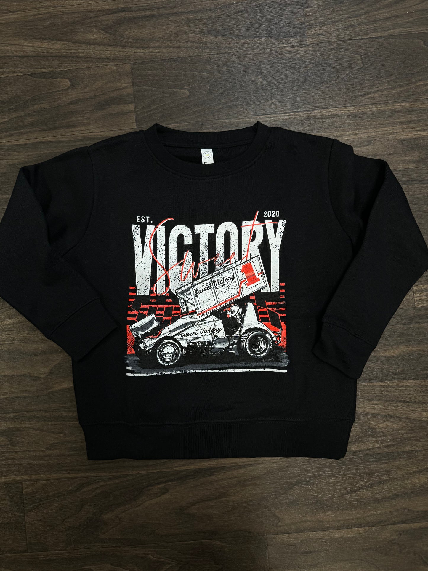 Black Sprint Car Kids Sweatshirt