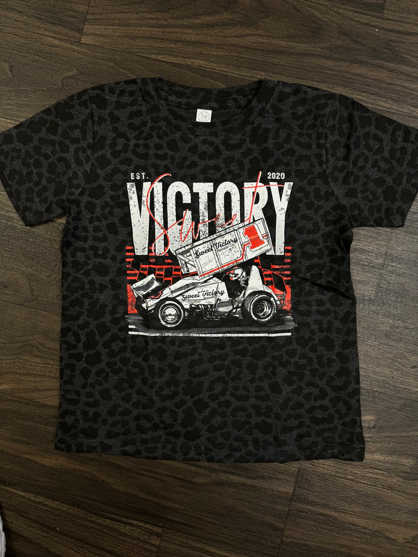 Black Leopard Sprint Car Kids Tee/Onesie