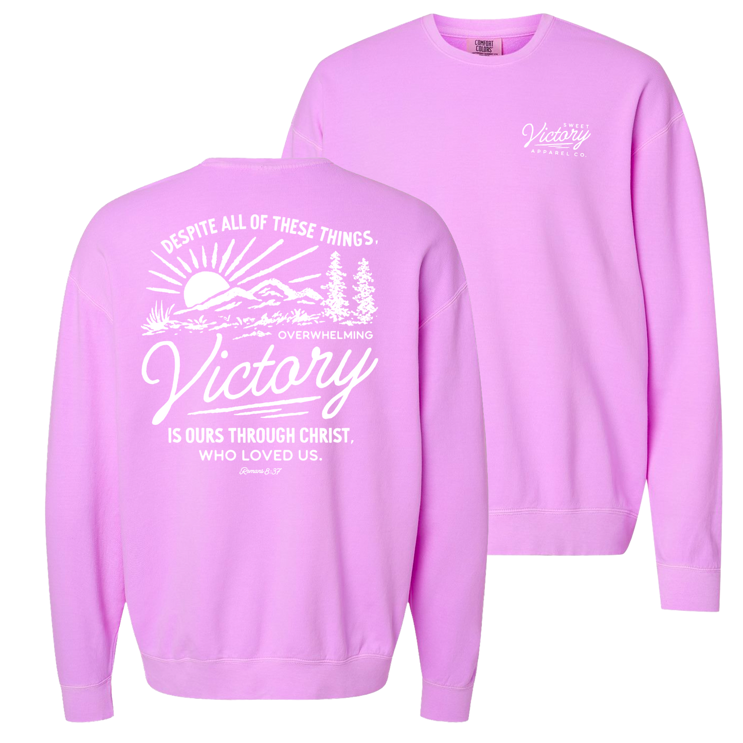 Romans 8:37 Violet Crewneck Sweatshirt