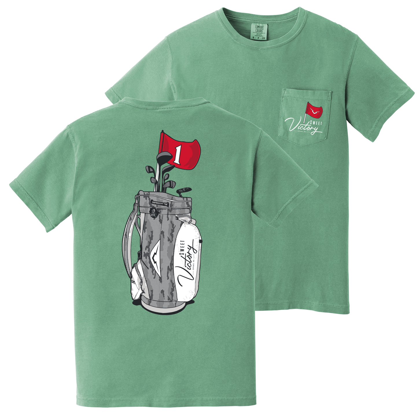 Flag & Bag Golf Green Pocket Tee