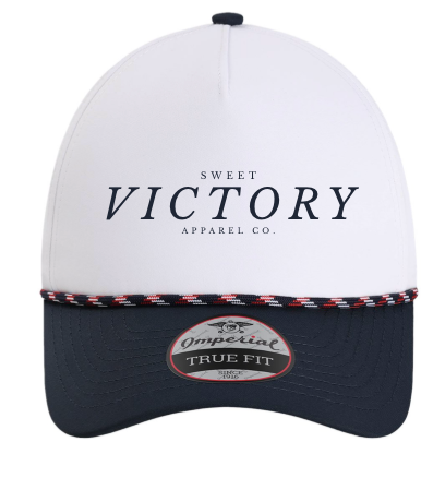 White & Navy Bill Navy/Red Resort Hat