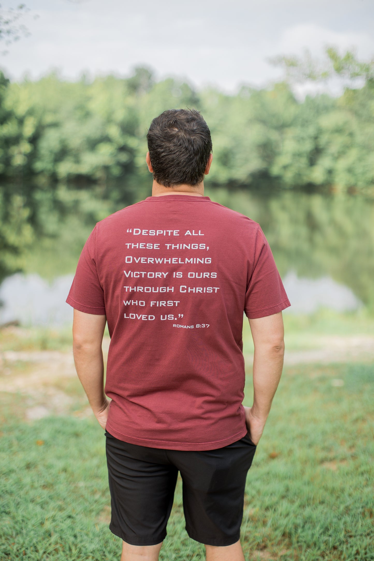 Maroon Romans 8:37 Triumph Tee