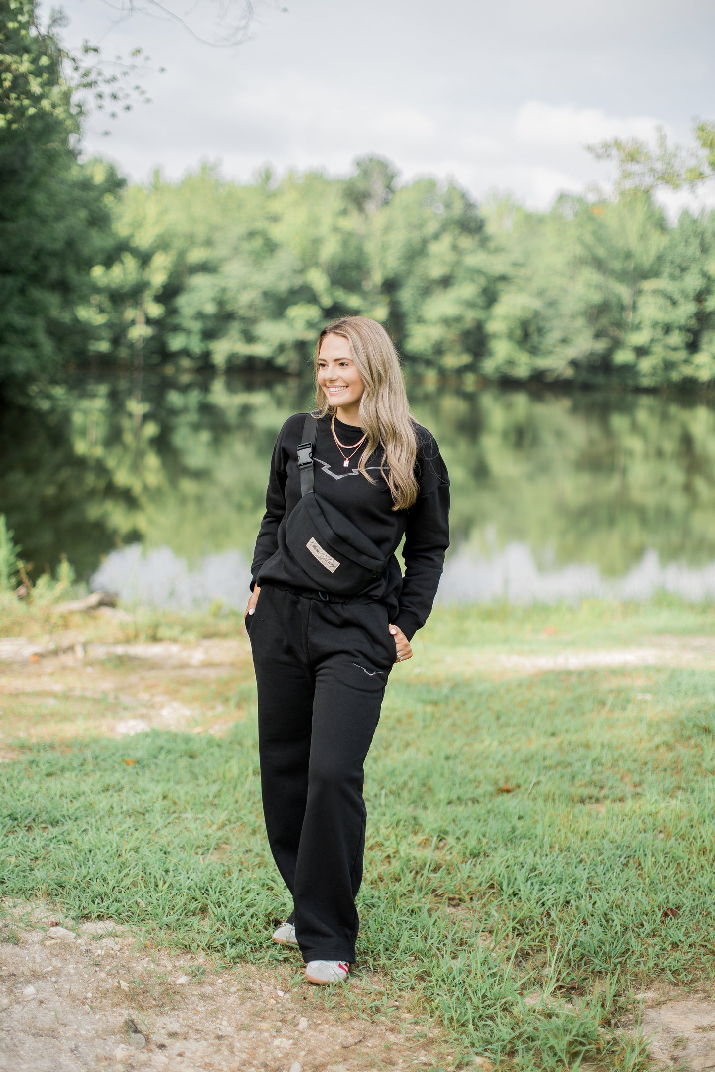 Black Victory Sweat Set Travel Pant