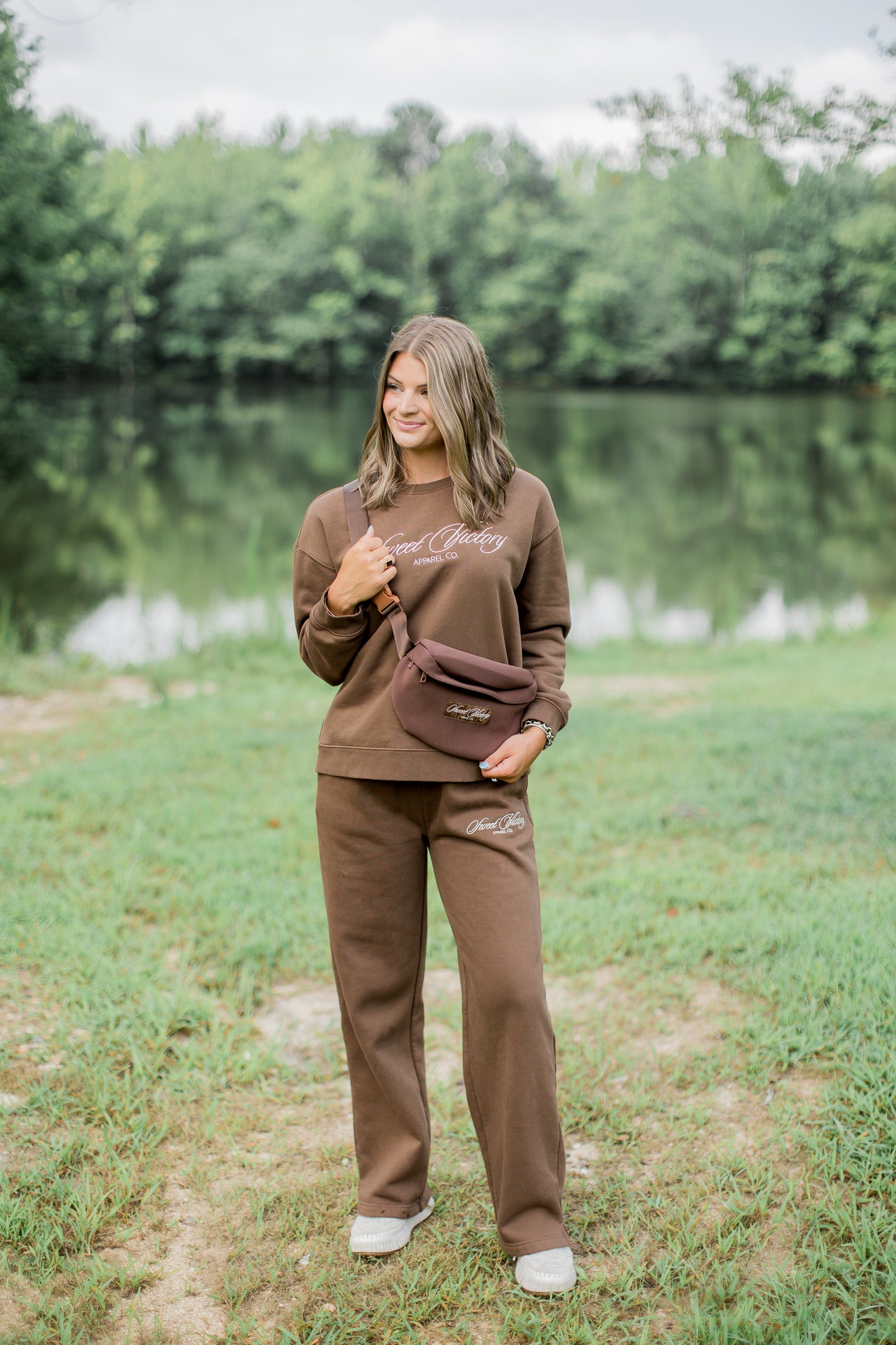 Classic Style Brown Sweat Set Travel Pant