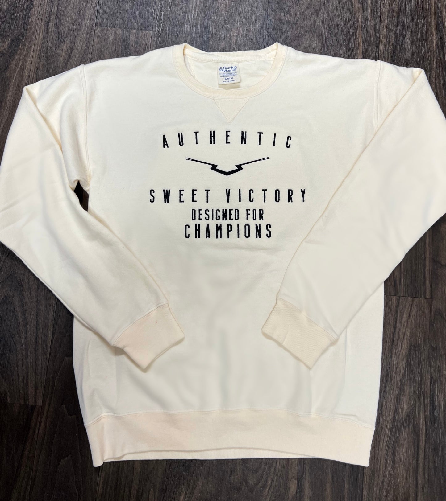 Authentic Embroidered Sand Crew Neck Sweatshirt