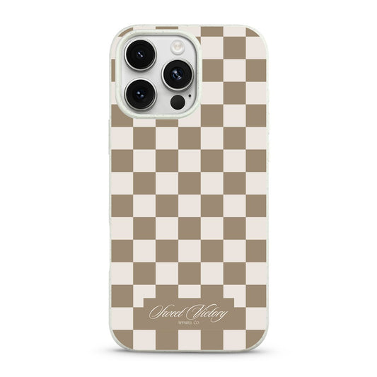Creme Checkered iPhone Case