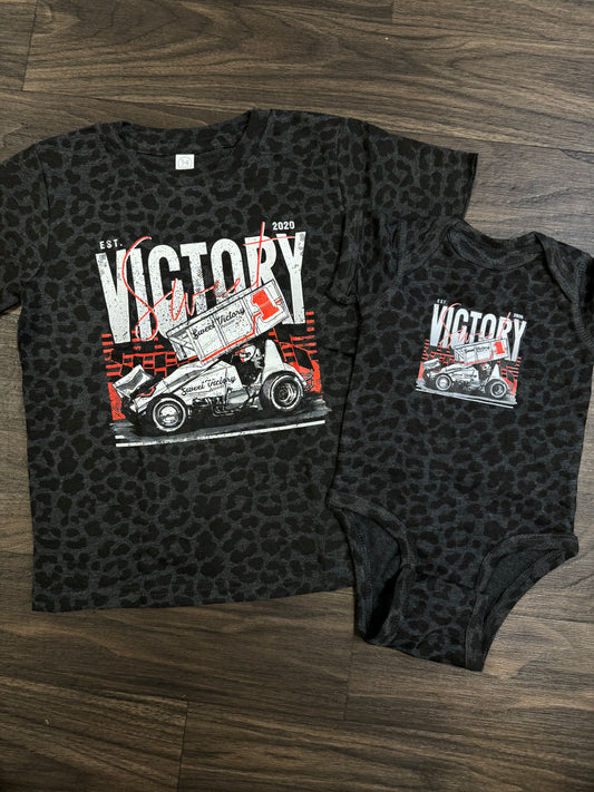 Black Leopard Sprint Car Kids Tee/Onesie