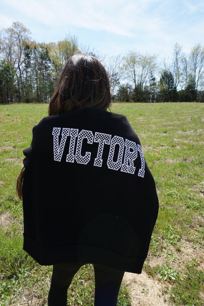 Black VICTORY Checkered Mockneck Sweatshirt