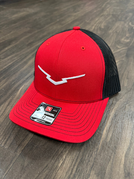 V Red/Black Richardson 112 Snapback Hat