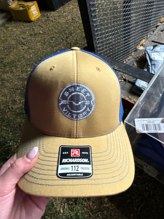 Yellow/Blue Richardson 112 Circle Logo Snapback Hat