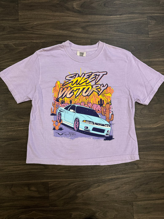 Sweet Victory Retro Desert Purple Crop Comfort Colors Tee