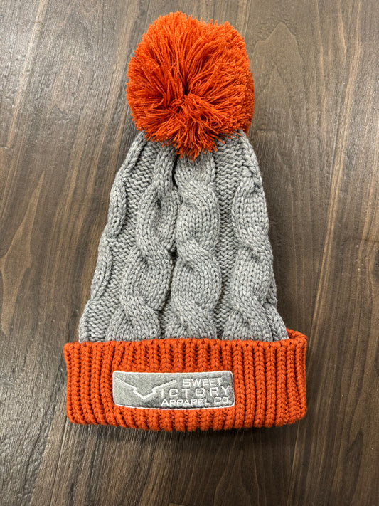 Rust/Grey Knit Beanie