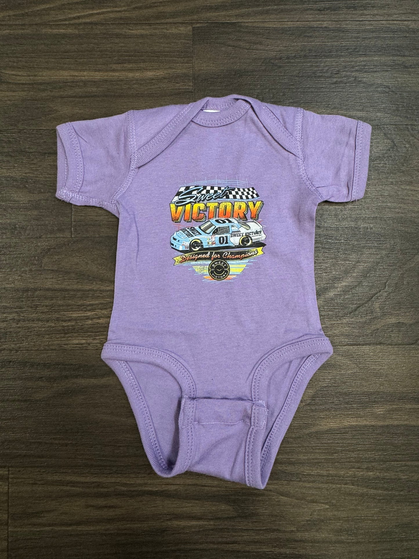 Purple Retro Racing Cup Car Kids Tee/Onesie