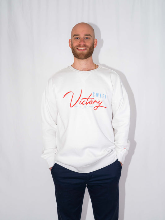 White Adventure Cozy Crewneck Sweatshirt