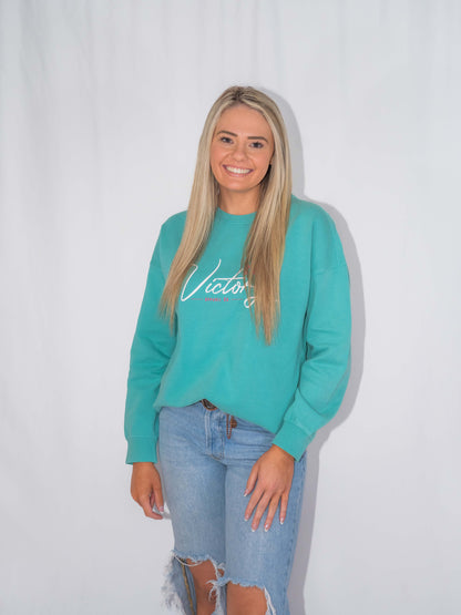 Teal Adventure Cozy Crewneck Sweatshirt