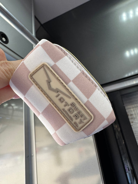 Creme Checkered Dog Waste Bag Holder