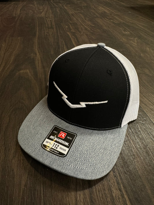 V Black/Heather Grey/White Richardson 112 Snapback