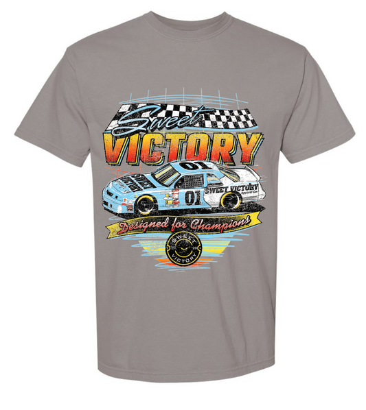 Sweet Victory Retro Racing Grey Comfort Colors Tee