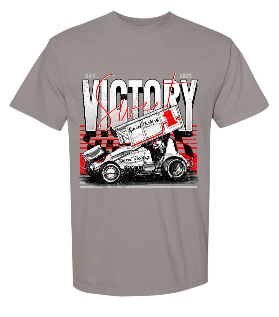 Sprint Car Retro Racing Gery Comfort Colors Tee