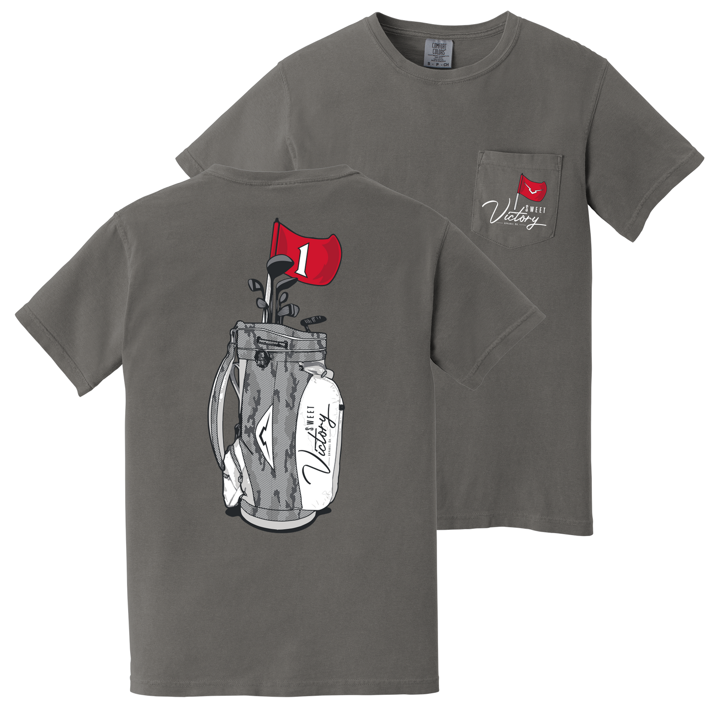 Flag & Bag Golf Grey Pocket Tee