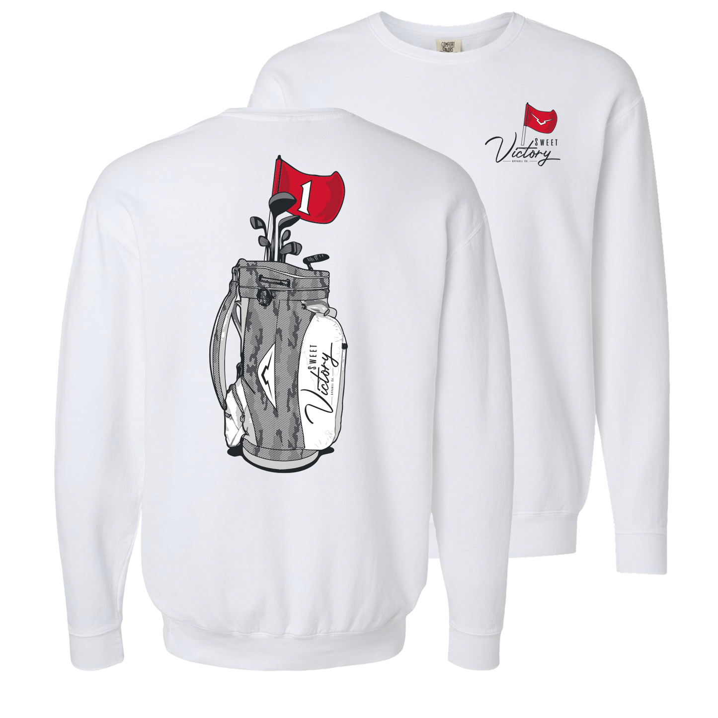 Flag & Bag Golf White Crewneck Sweatshirt