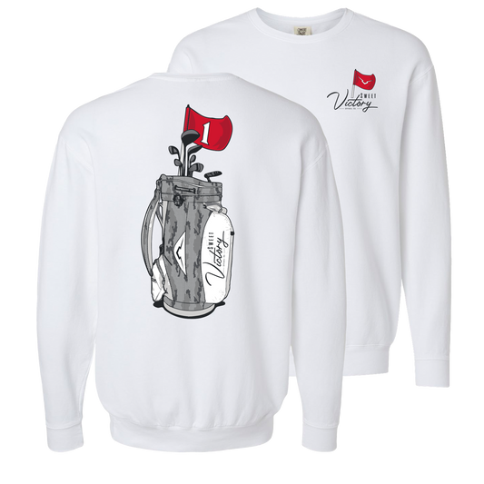 Flag & Bag Golf White Crewneck Sweatshirt