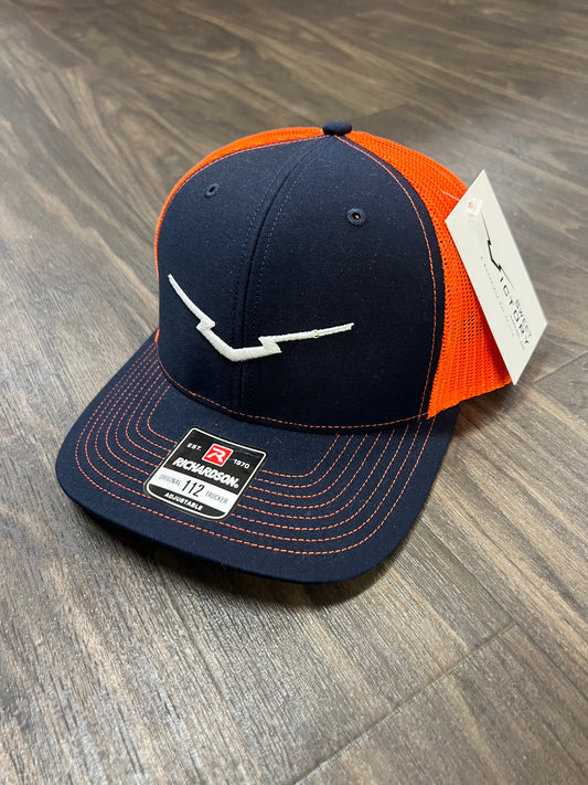 V Navy/Orange Richardson 112 Snapback