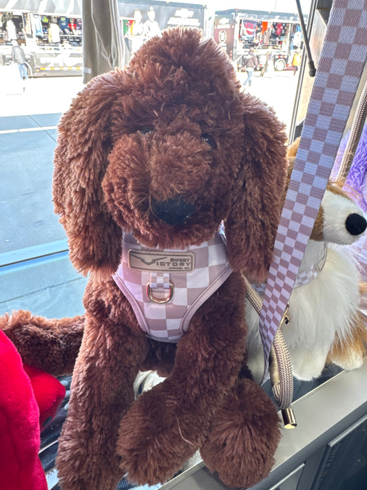 Creme Checkered Dog Harness