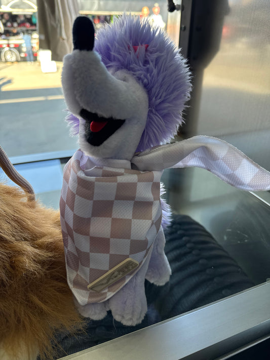 Creme Checkered Dog Bandana
