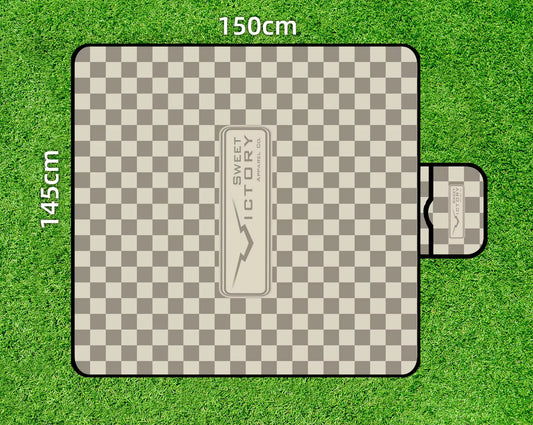 Creme Checkered Picnic Blanket