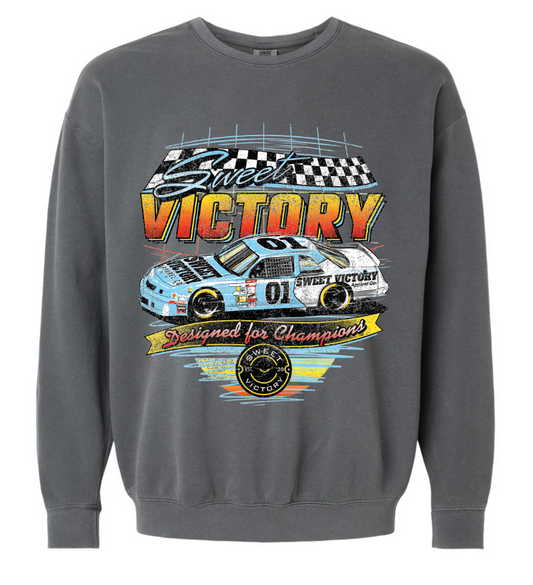 Retro Racing Charcoal Crewneck Sweatshirt