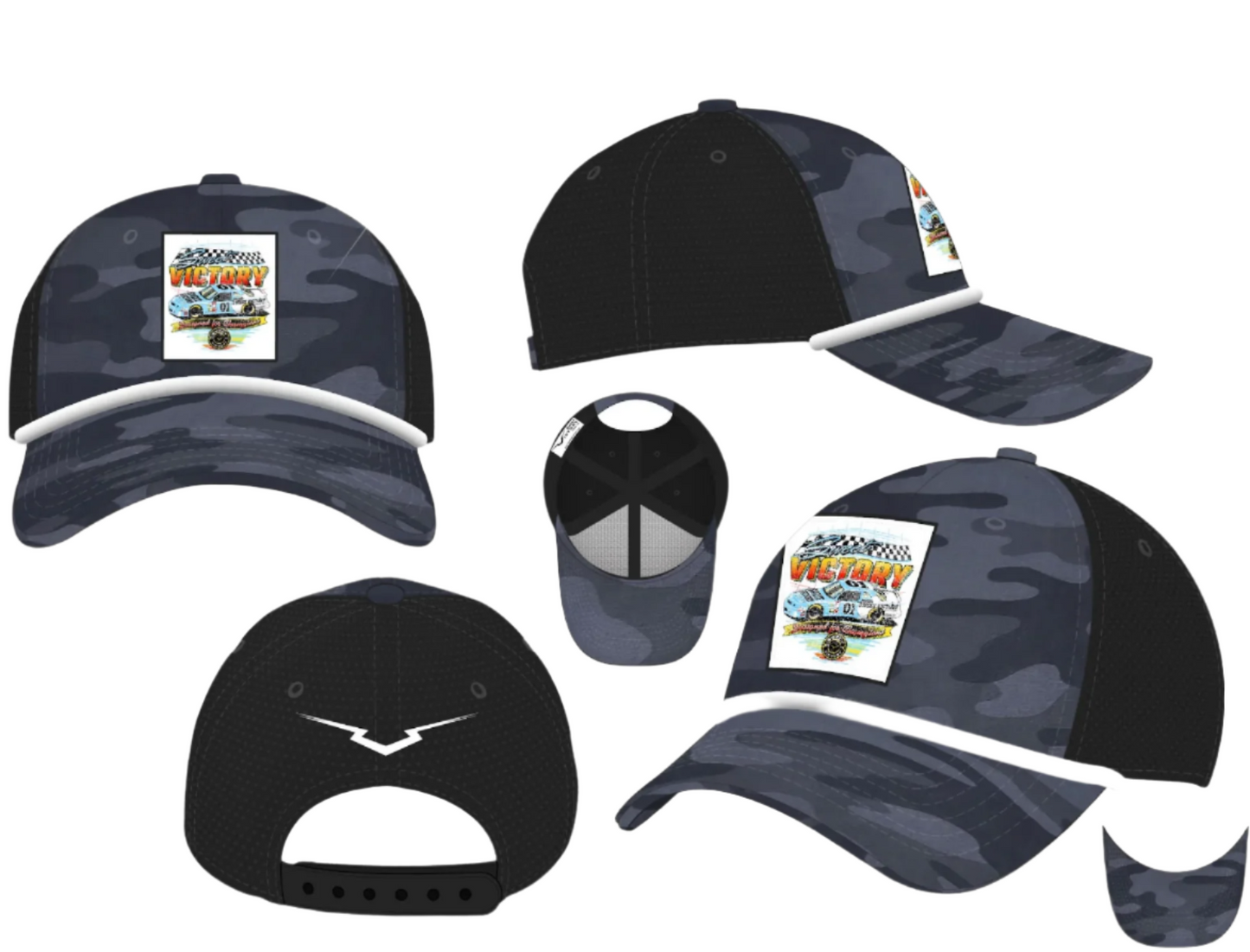 Black Camo Retro Cup Car Curved Bill Rope Hat SV2402