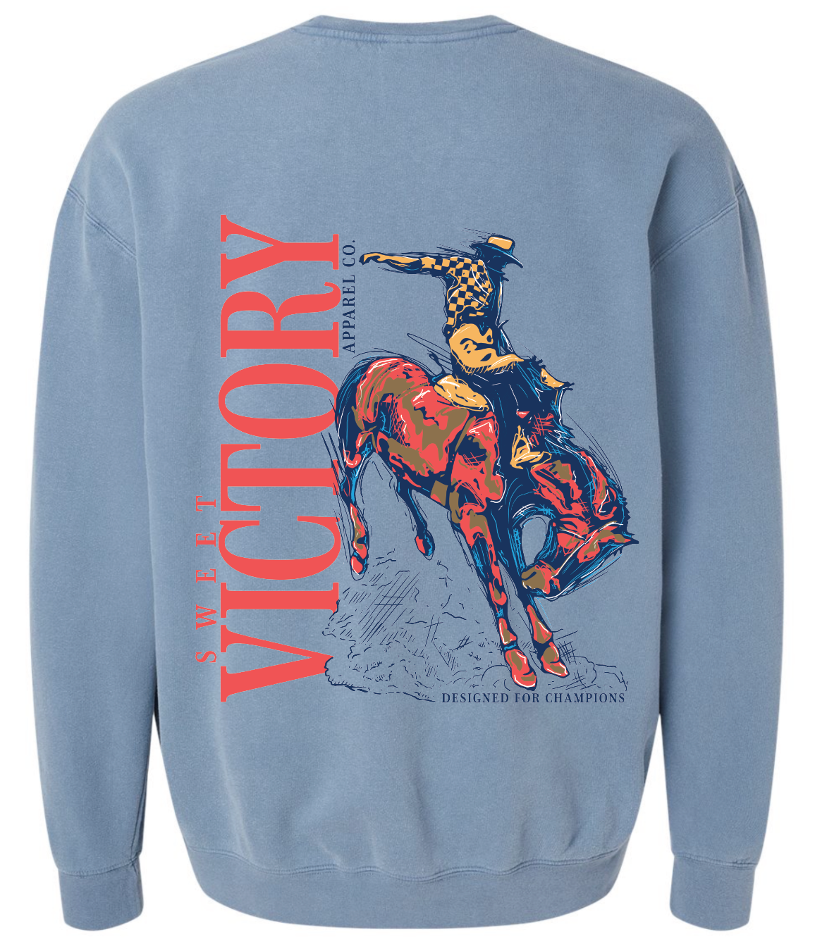 Western Blue Crewneck Sweatshirt