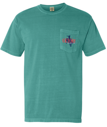 Sweet Victory Western Teal Comfort Colors Pocket Tee