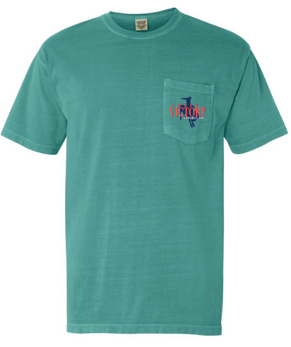 Sweet Victory Western Teal Pocket Tee Comfort Colors