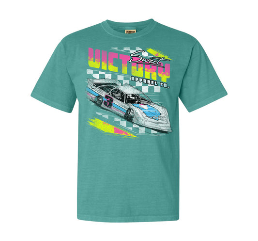 Late Model Retro Racing Teal Comfort Colors Tee