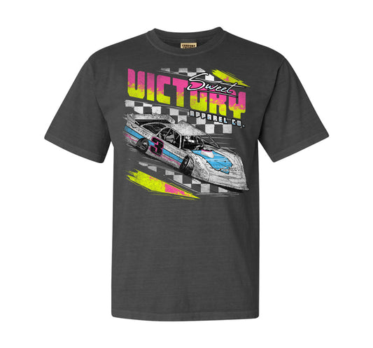Late Model Retro Racing Charcoal Comfort Colors Tee