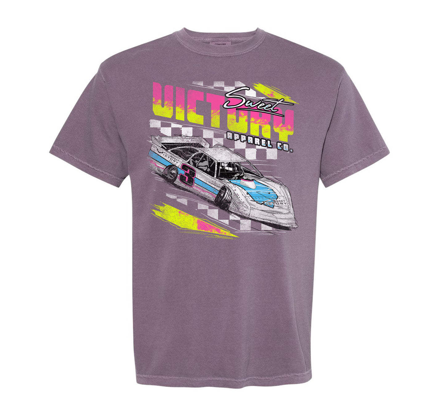 Late Model Retro Racing Purple Comfort Colors Tee