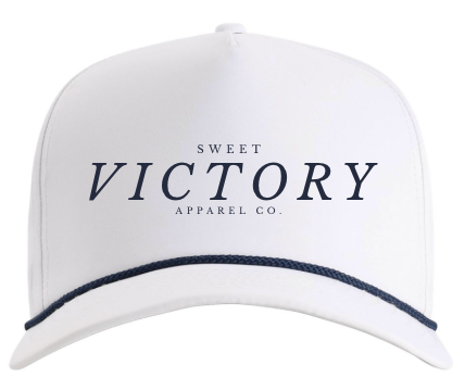 White & Navy Resort Hat
