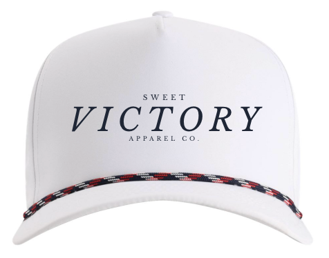 White & Navy/Red Resort Hat