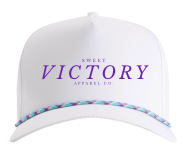 White & Purple/Teal Resort Hat