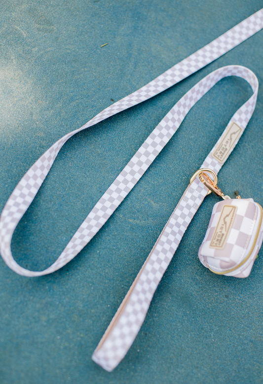Creme Checkered Dog Leash