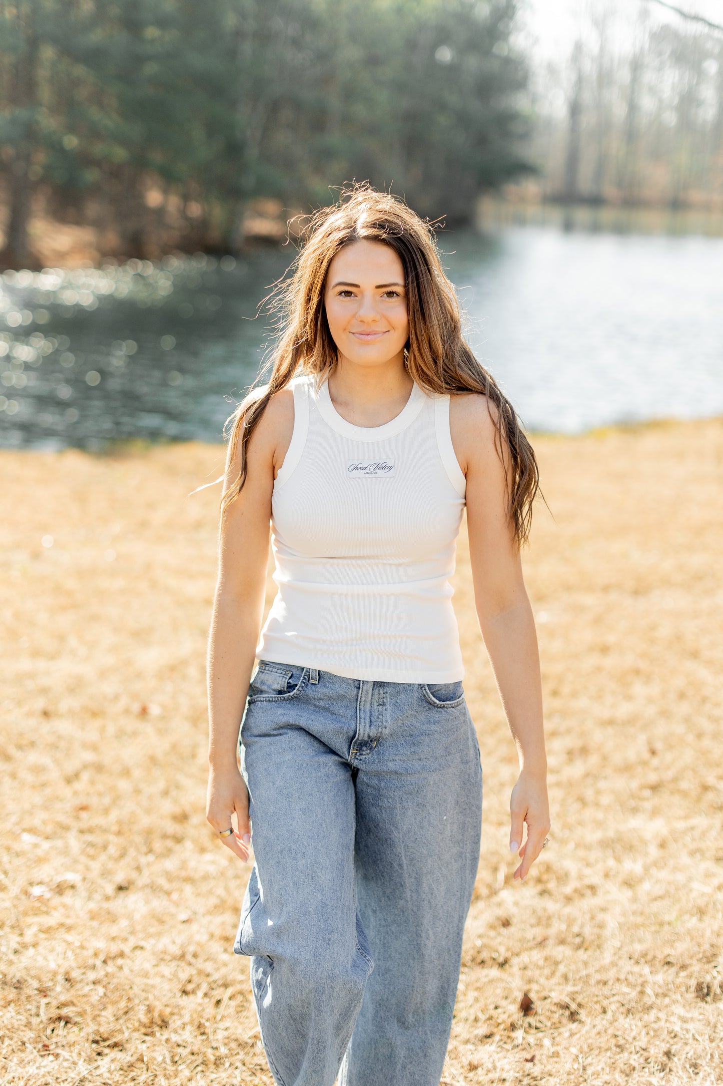 Creme Ribbed Classic Tank Top