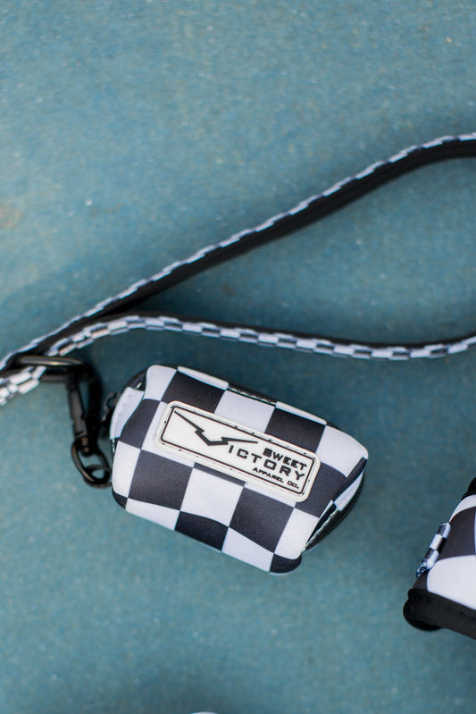 Black Checkered Dog Waste Bag Holder