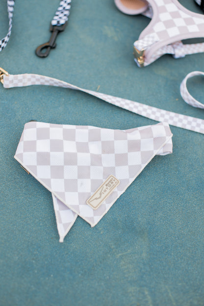 Creme Checkered Dog Bandana
