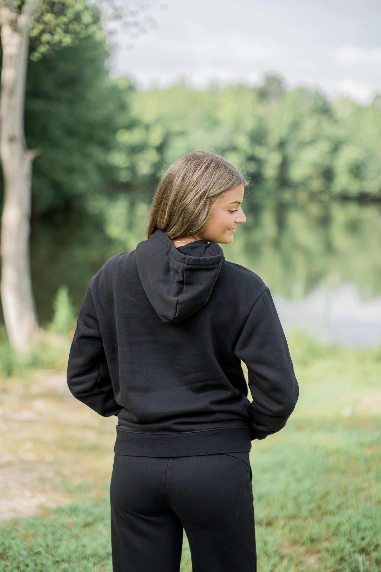 Black Victory Embroidered Hoodie Sweatshirt