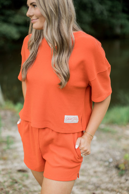 Womens Coral Summer Set Top