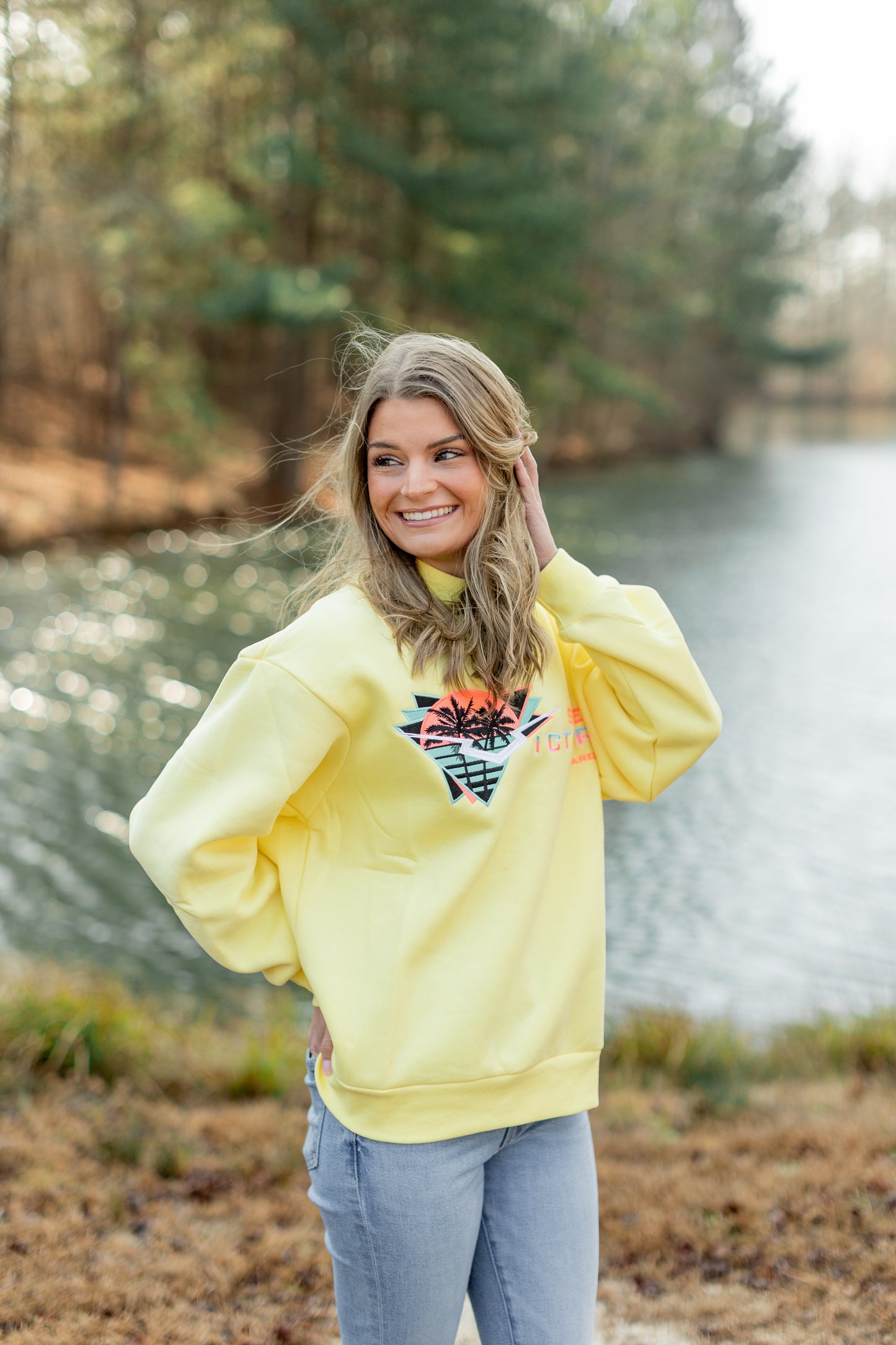 Yellow Malibu Mockneck Sweatshirt